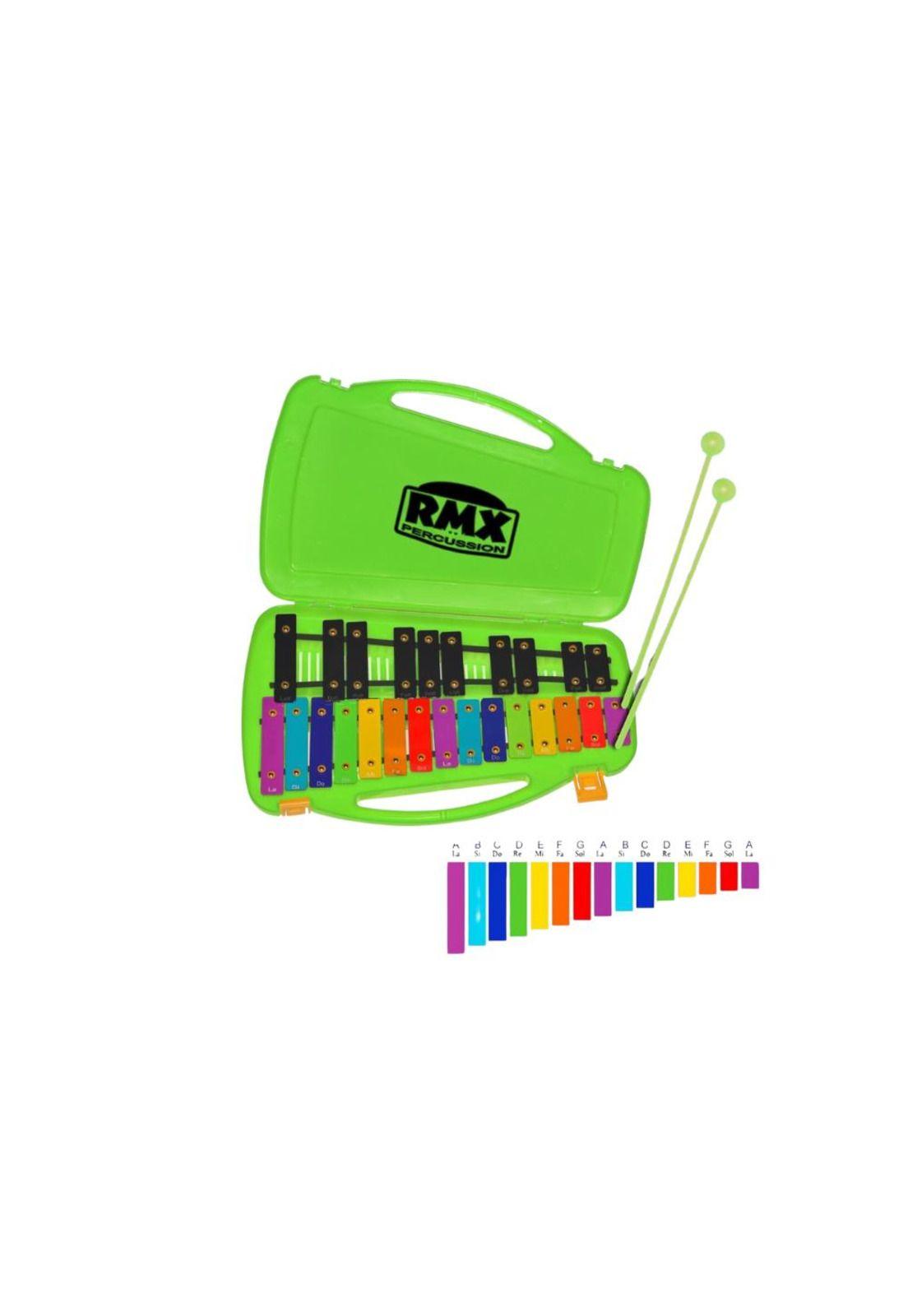 Metalófono Crómatico 25 Notas RMX con maleta color Verde PB--0