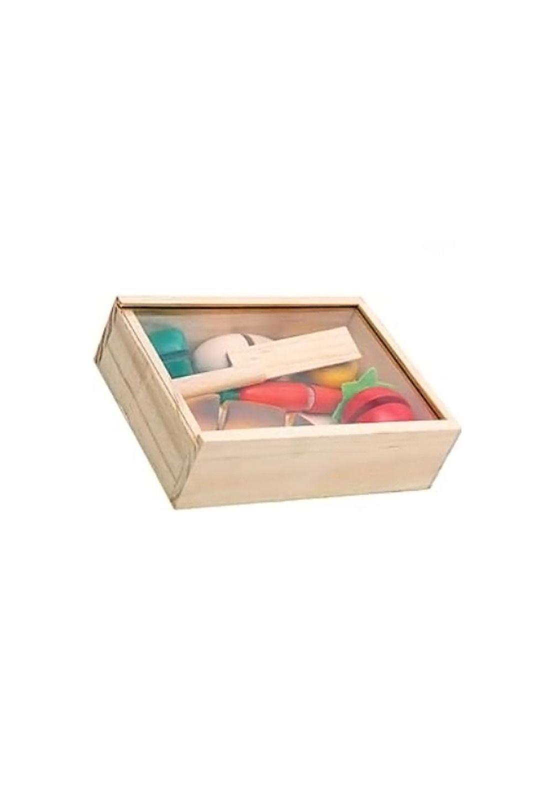 Caja de frutas y verduras de madera con velcro c/tabla 8 pzs PB-C3-2