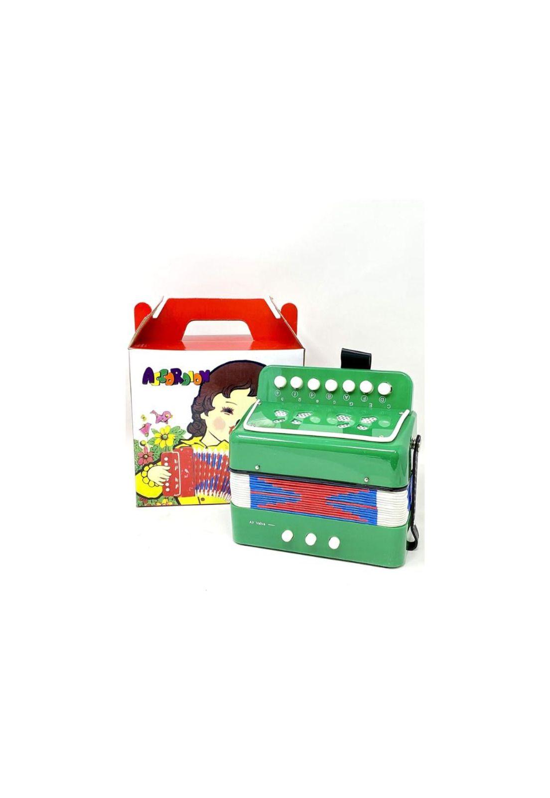 Acordeón Infantil Verde de Plástico Mini Pequeños Músicos PB-C9-0