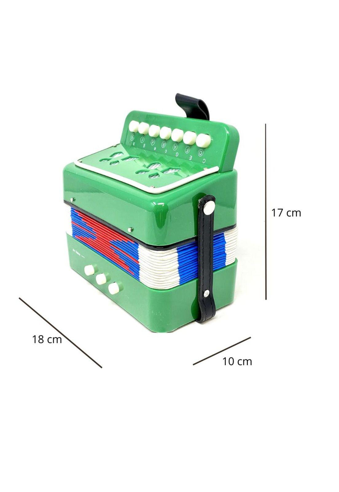 Acordeón Infantil Verde de Plástico Mini Pequeños Músicos PB-C9-1