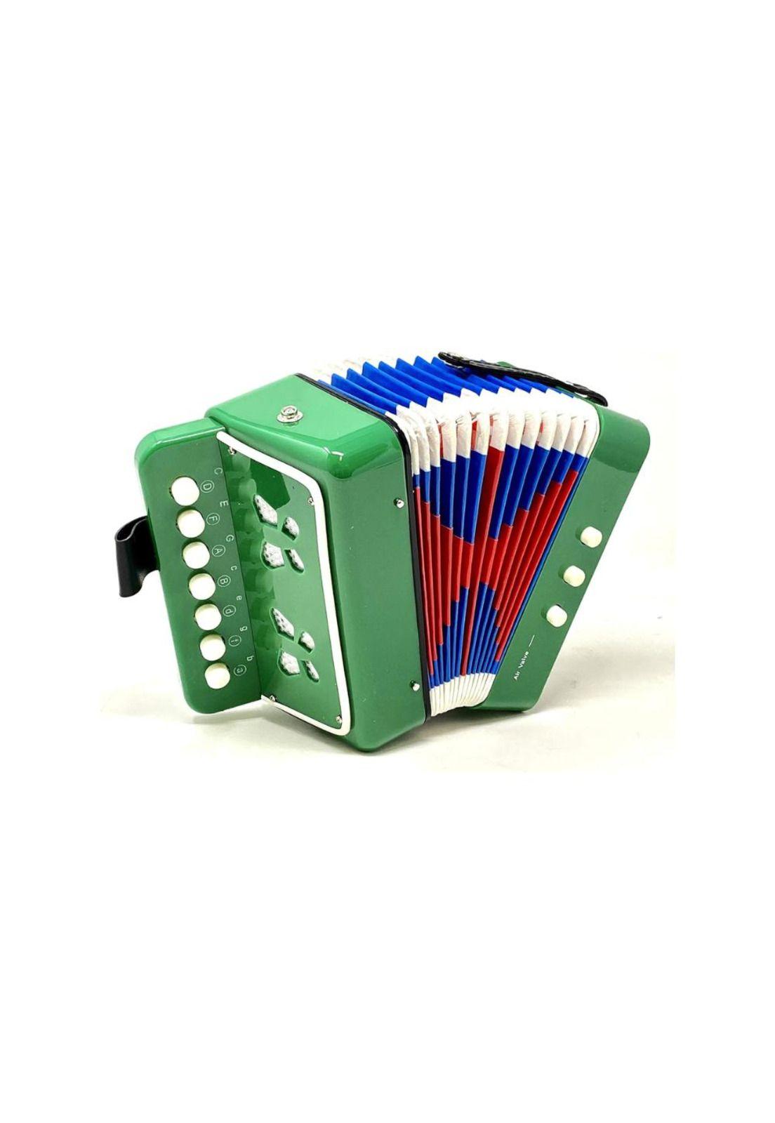 Acordeón Infantil Verde de Plástico Mini Pequeños Músicos PB-C9-2