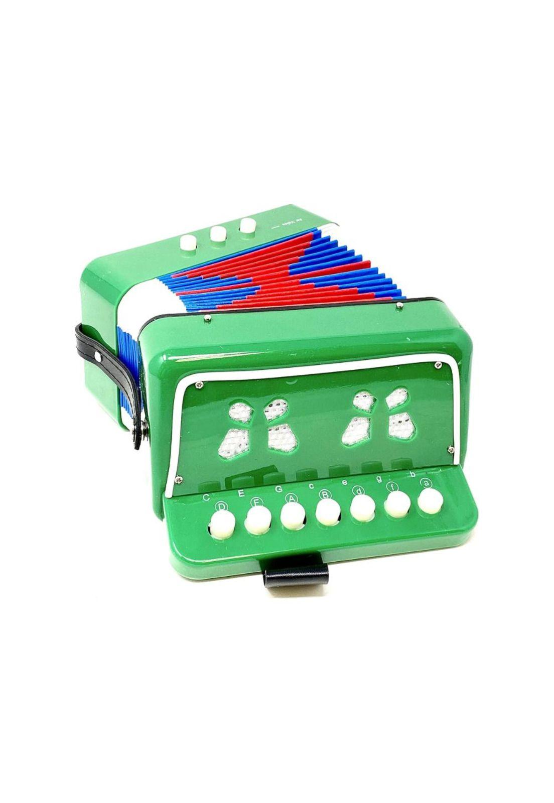 Acordeón Infantil Verde de Plástico Mini Pequeños Músicos PB-C9-3