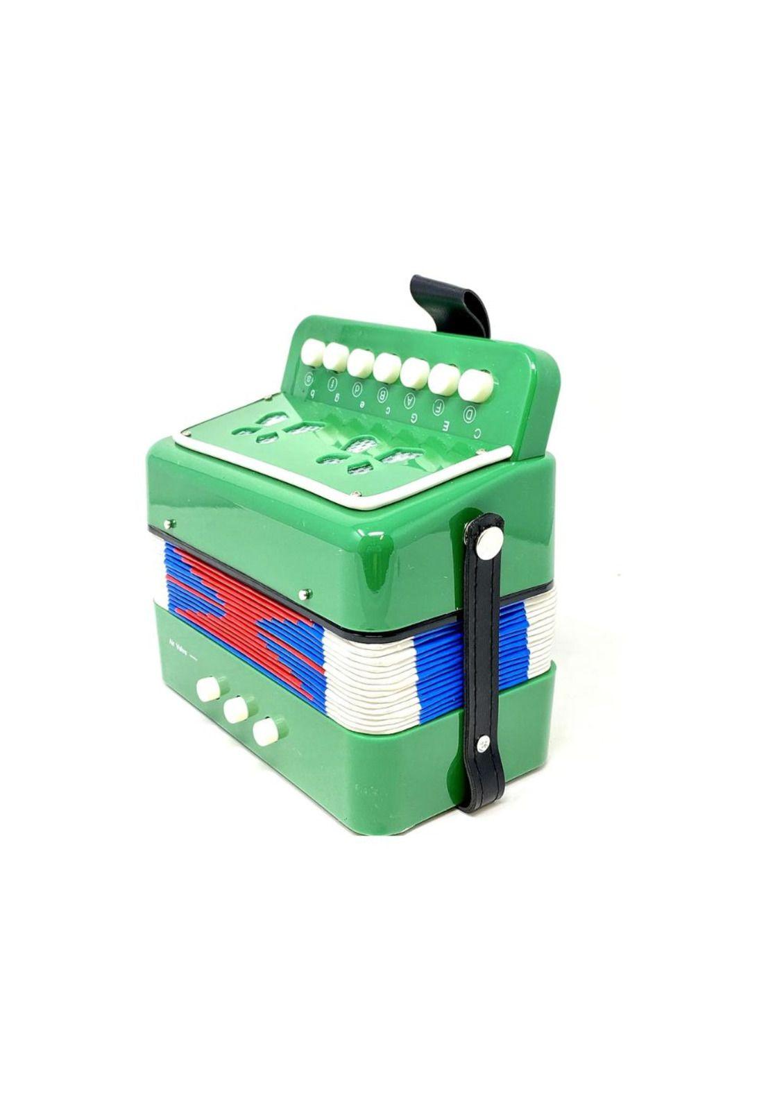 Acordeón Infantil Verde de Plástico Mini Pequeños Músicos PB-C9-4