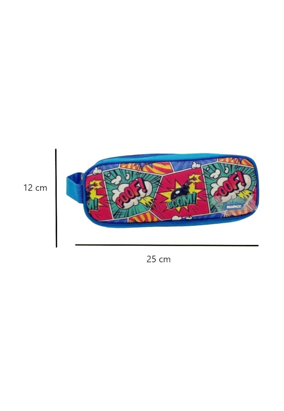 Estuche escolar Grande 3 Cierres Azul Claro Artidix PB-B2-2