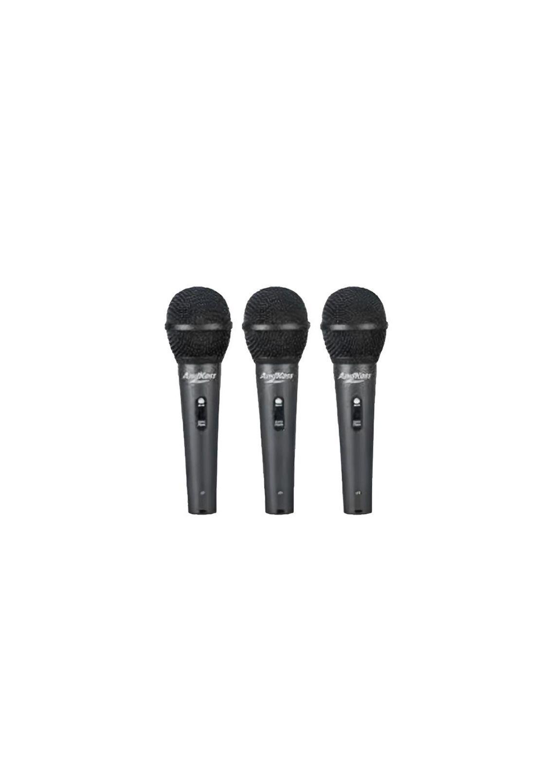 Set 3 Micrófonos Vocales Y Porta Micrófonos Andkoss /PB-B6-2