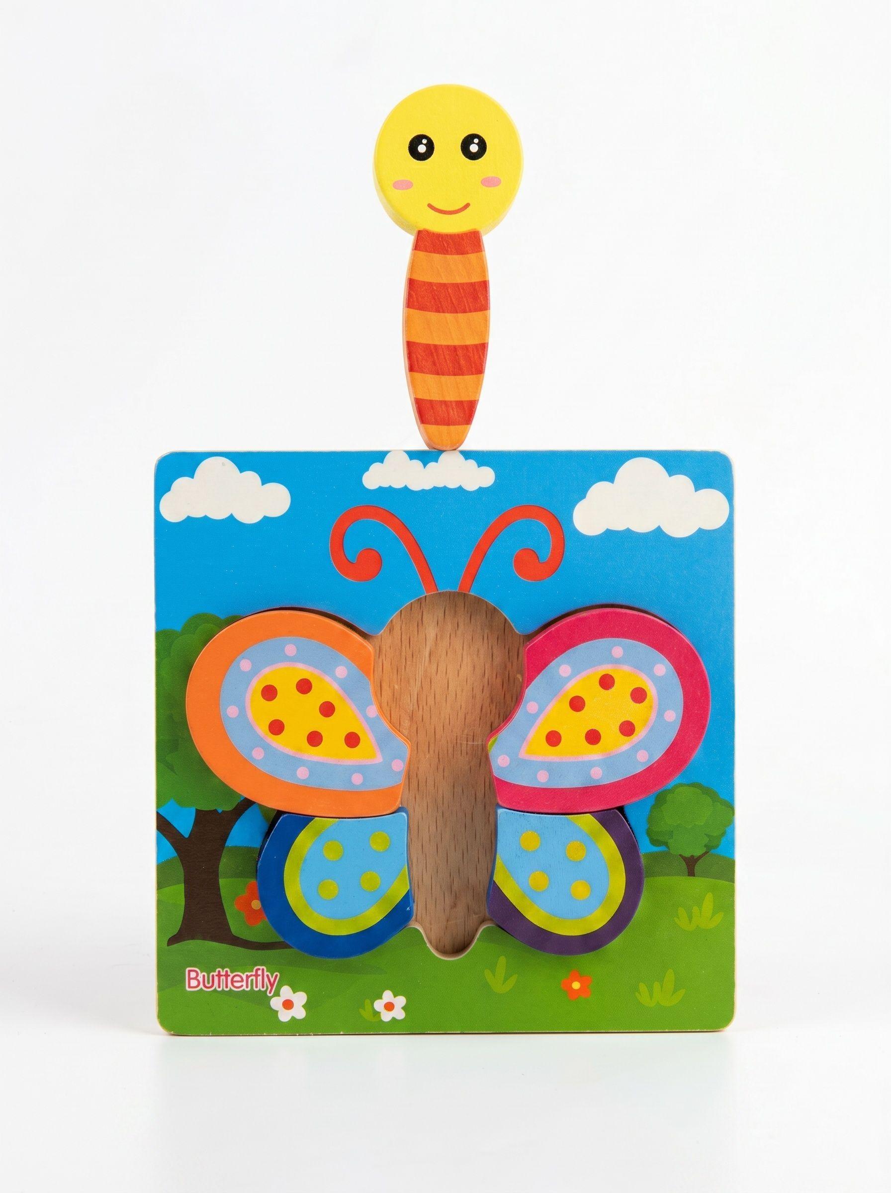 Rompecabezas Madera Mariposa Didáctico Para Niños 15cm-2