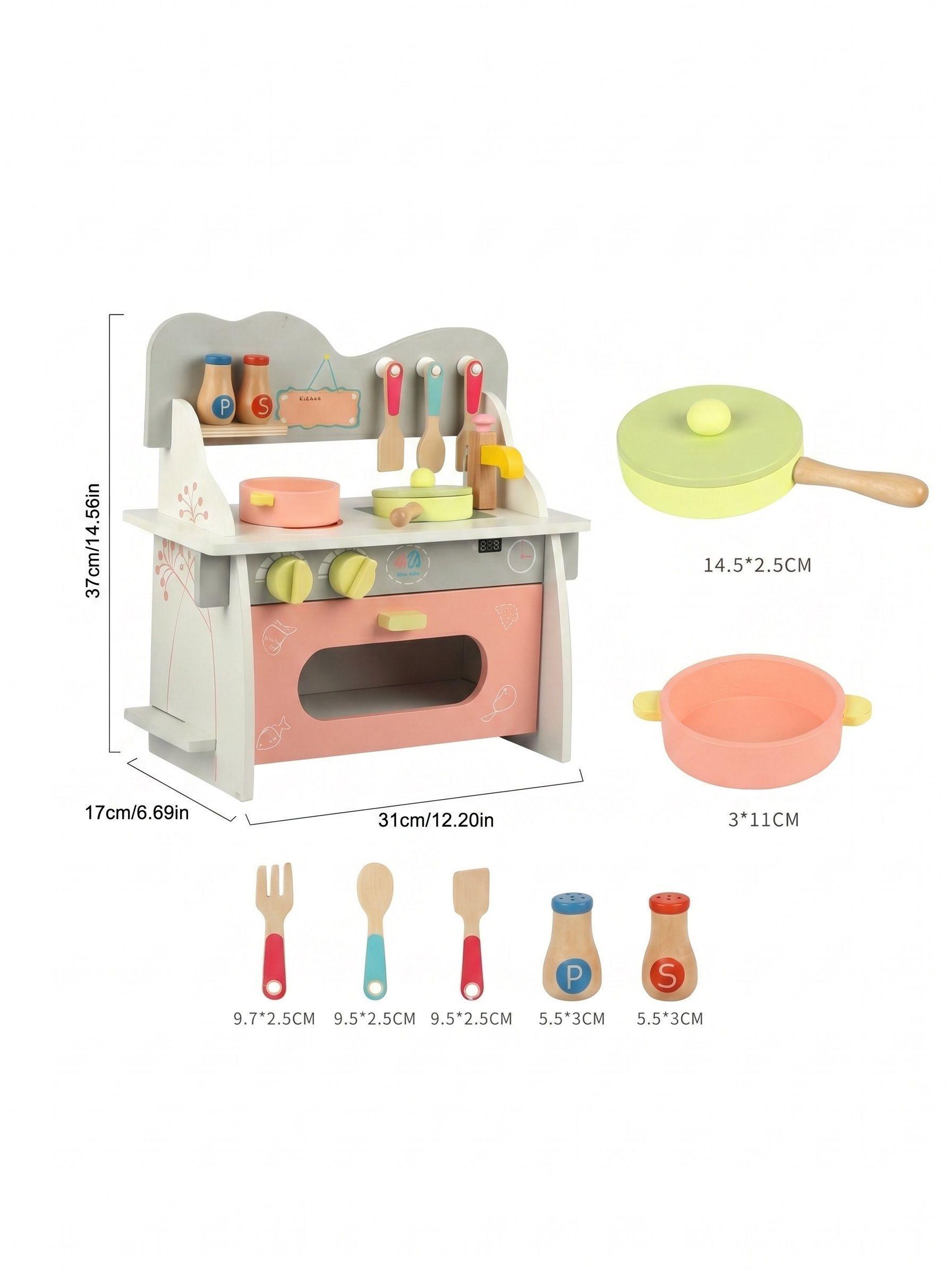 Cocina Infantil De Madera Con Utensilios Didácticos-2