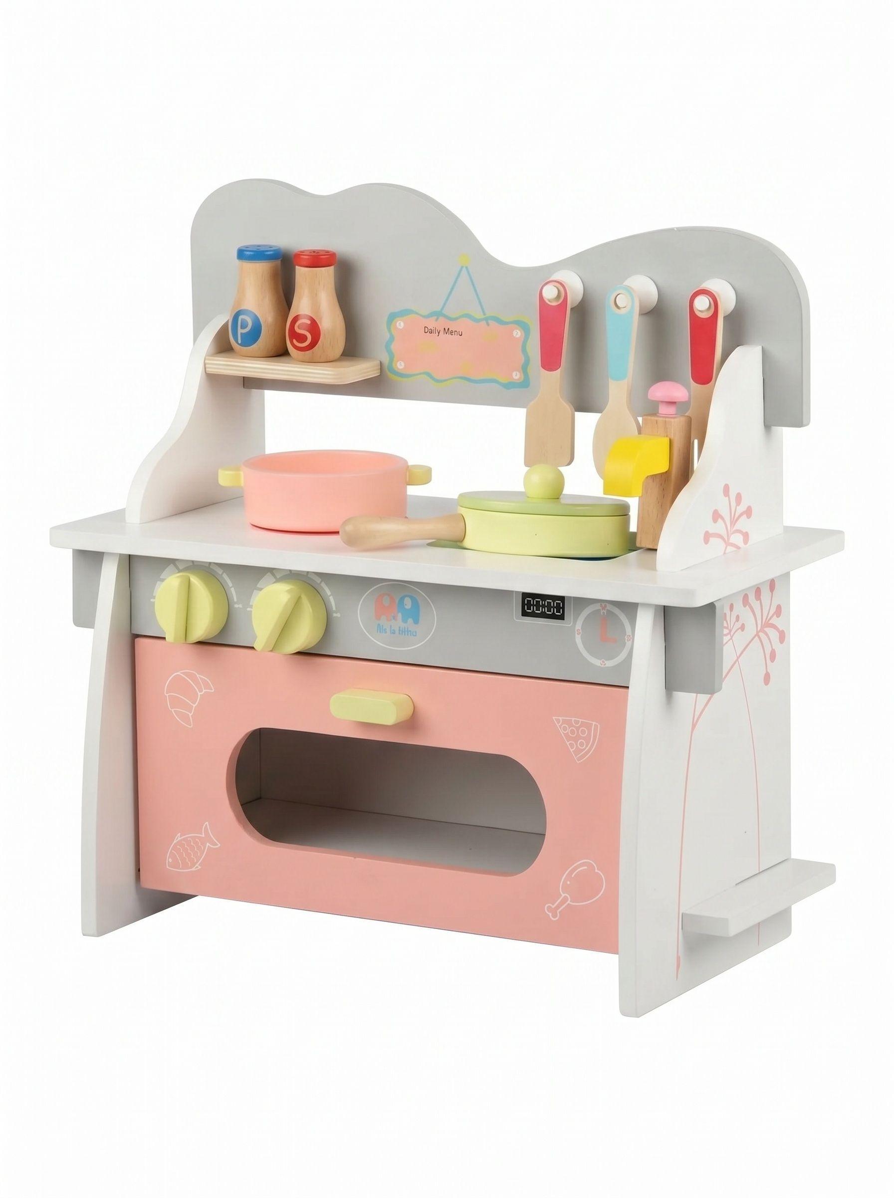 Cocina Infantil De Madera Con Utensilios Didácticos-3