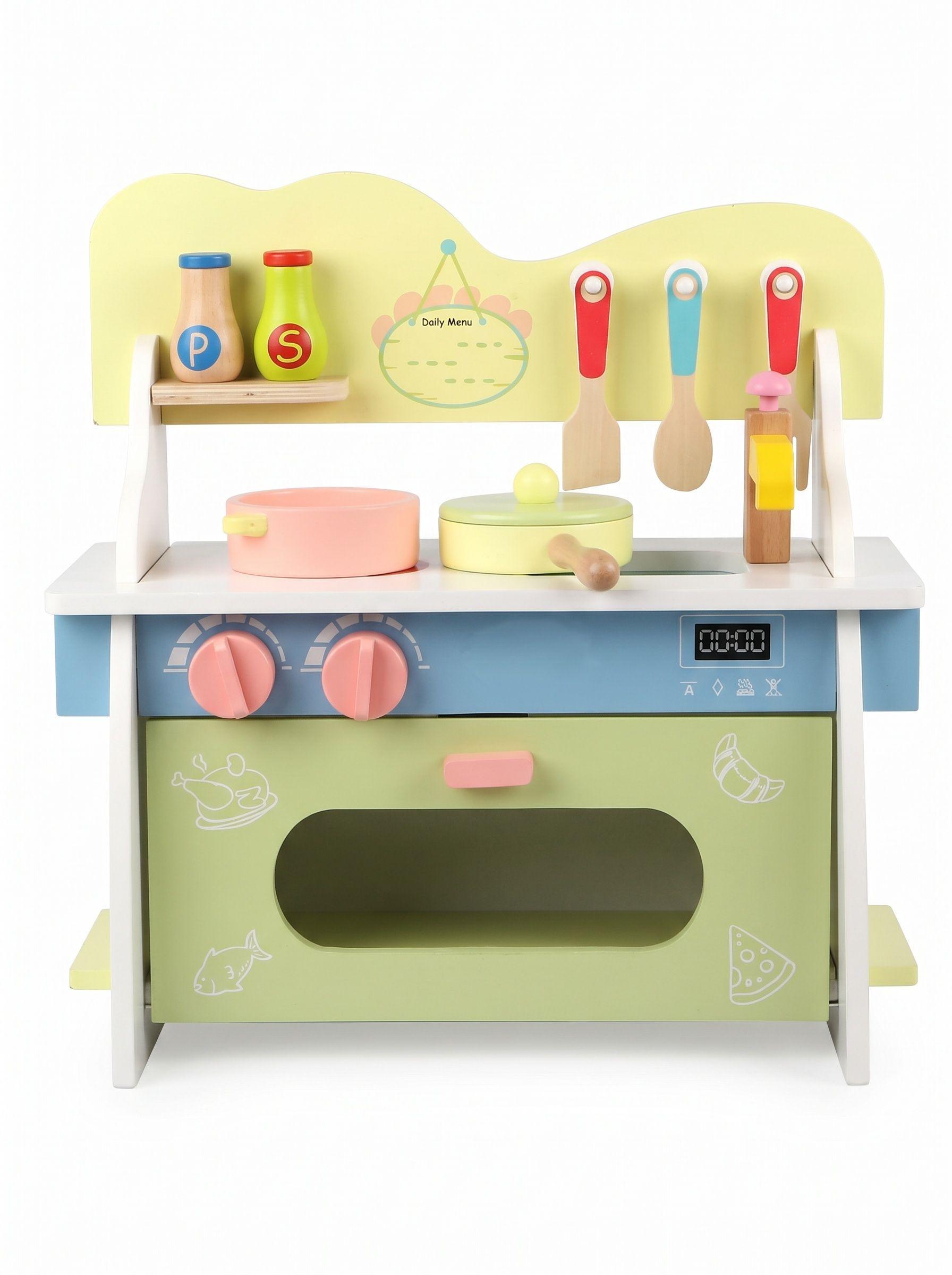 Cocina Infantil De Madera Con Utensilios Didácticos-0