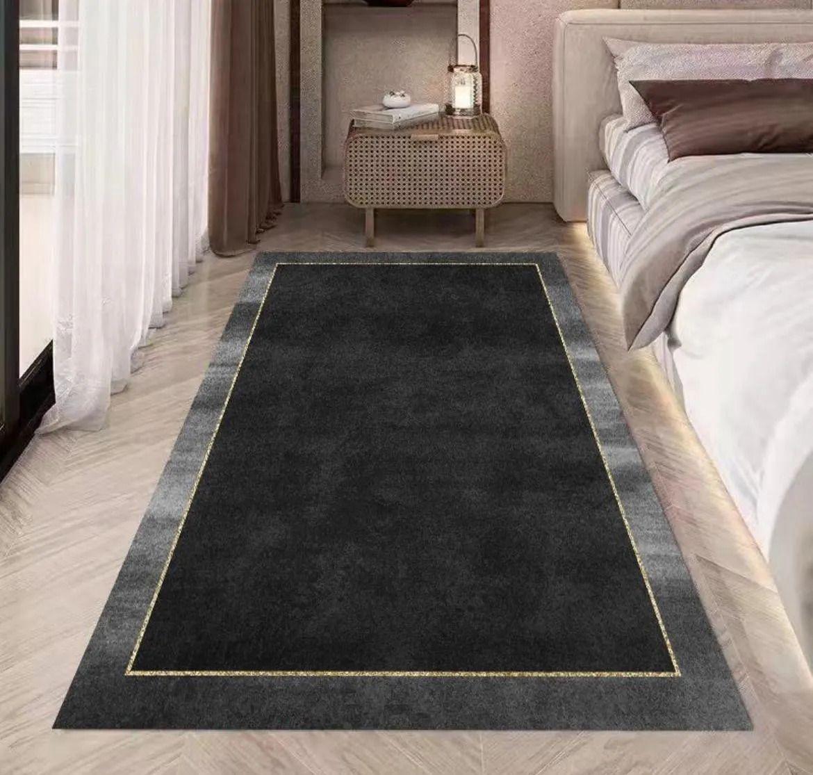 Alfombra Pasillera 3d Decorativa W.m G Moderna 1.8 M 60 Cm Gris Oscuro-2