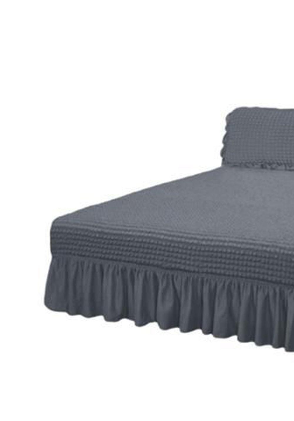 Faldón para Cama de 2 Plazas Color Gris Oscuro-2