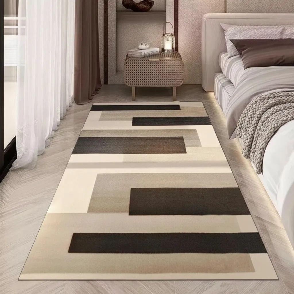 Alfombra Pasillera 3d Decorativa W.m G Moderna 1.8 M 60 Cm Cafe Con Beige-3