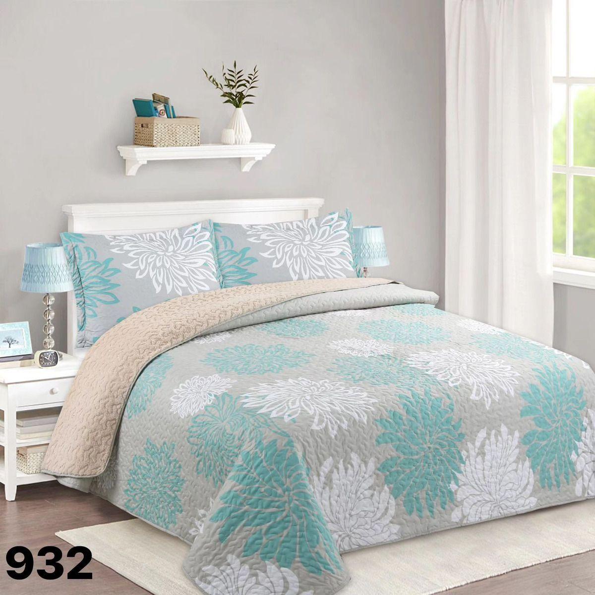 Cubrecama Quilt Sherpa 1.5 - Varios Modelos W.m G Azul Acero Diseño-2