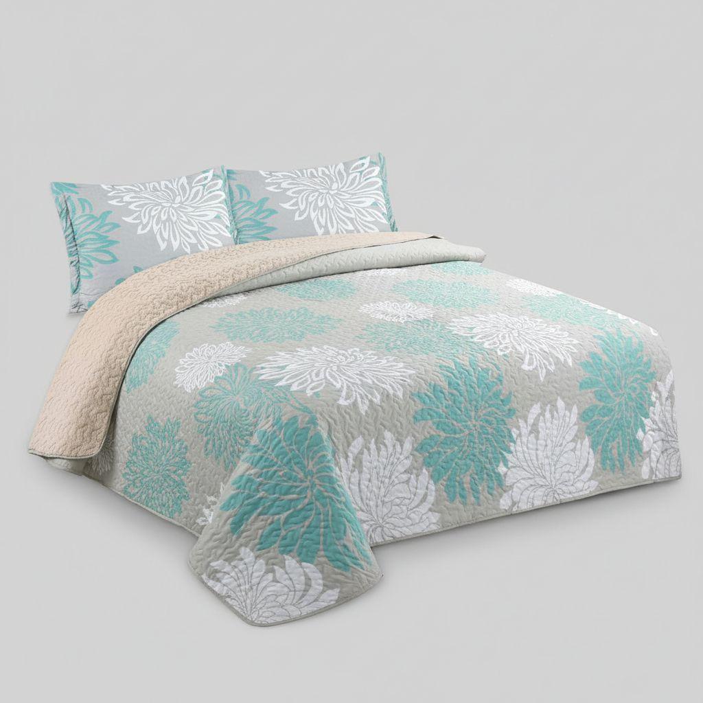 Cubrecama Quilt Sherpa 1.5 - Varios Modelos W.m G Azul Acero Diseño-3