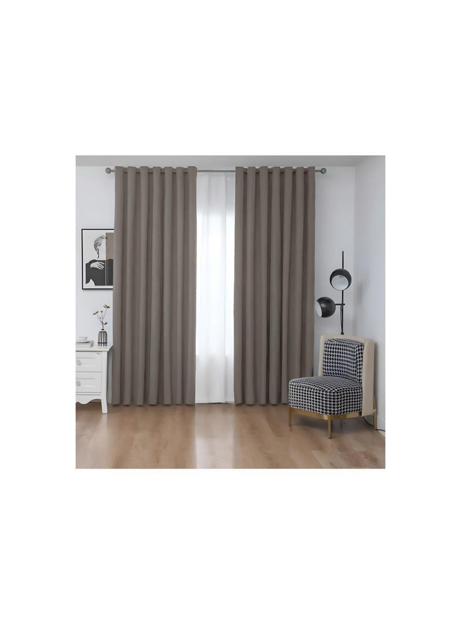 Cortina Blackout 100% 2 Paños de 140x230cm COLOR CAFE-2