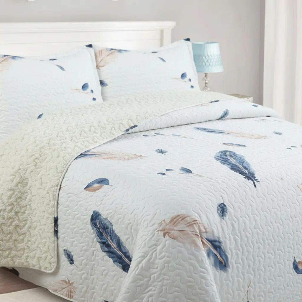 Cubrecama Quilt Sherpa 1.5 - Varios Modelos W.m G Agua Plumas-3