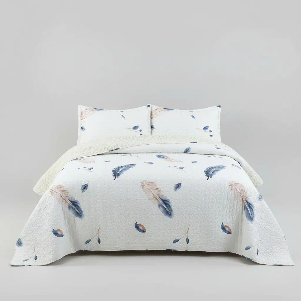 Cubrecama Quilt Sherpa 1.5 - Varios Modelos W.m G Agua Plumas-4