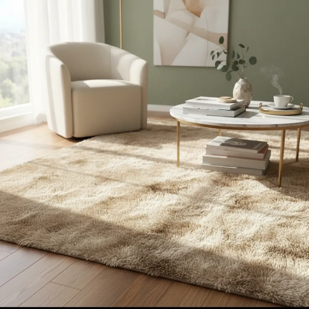 Alfombra Peluda Suave Y Cálida 200x300 2 M 3 M Jaspeada Cafe Jaspeada-5