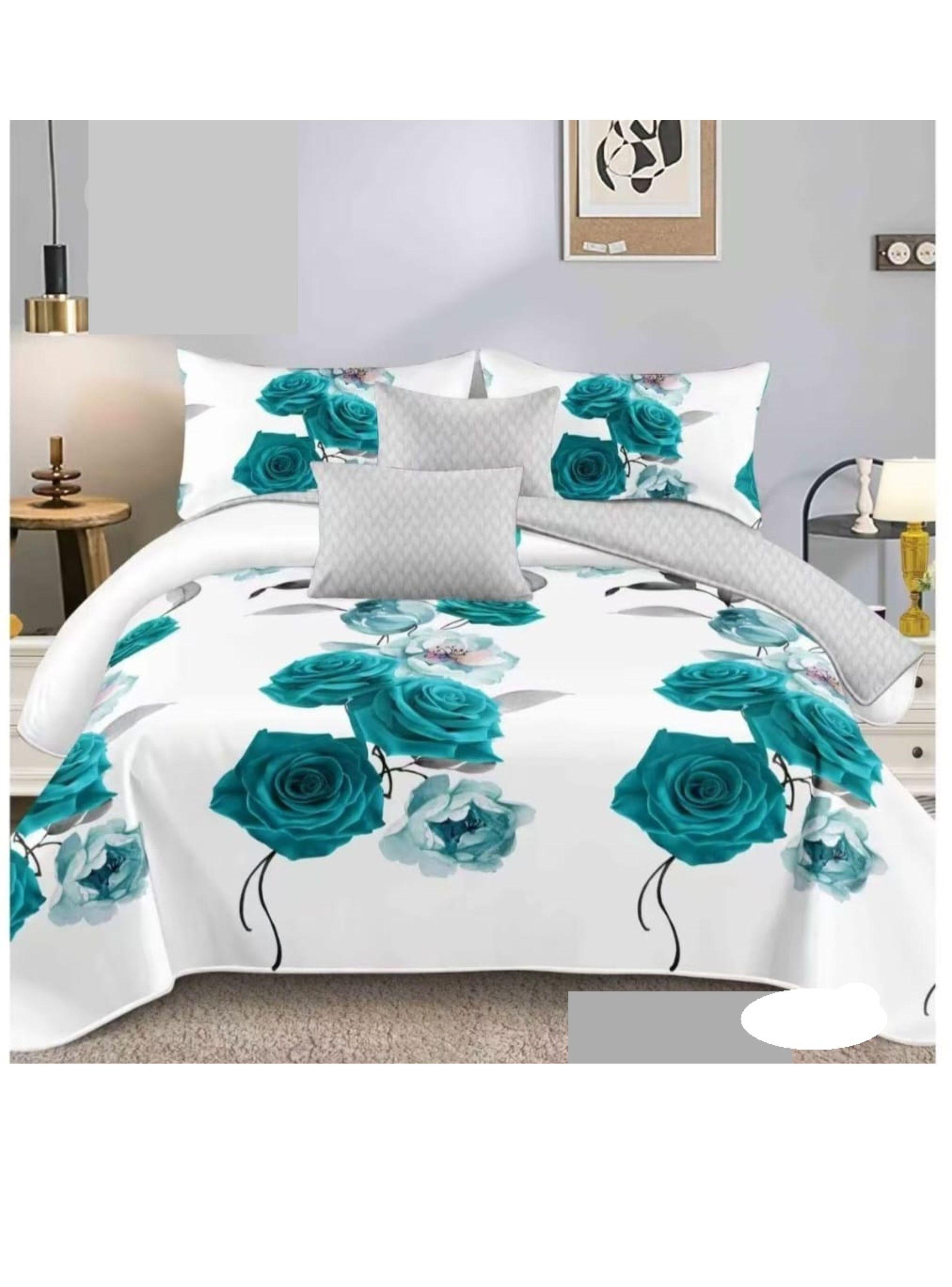CUBRECAMA FLOR TURQUESA 2 PLAZA TF-1