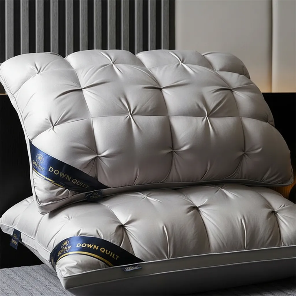 Almohadas Premium Pack ( 02 Unidad ) 50 X 70 Cm W.m Gz Gris Claro-4