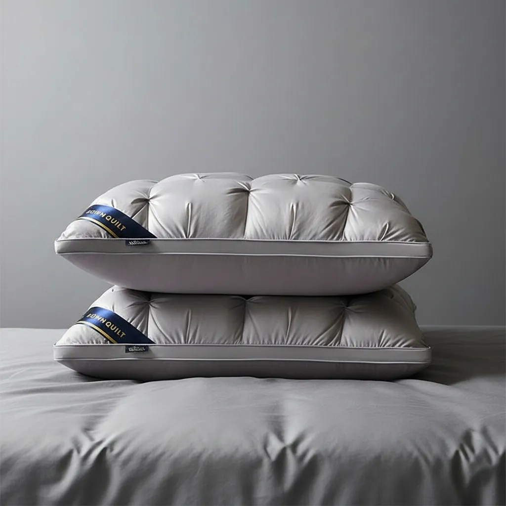 Almohadas Premium Pack ( 02 Unidad ) 50 X 70 Cm W.m Gz Gris Claro-6