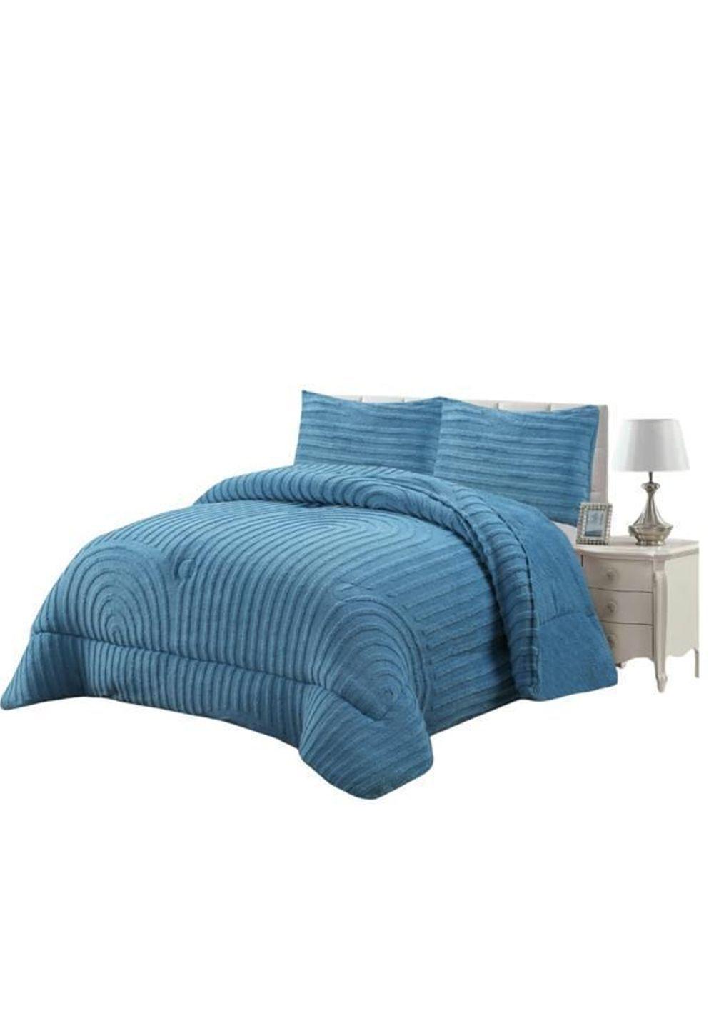 Cubrecama Grueso Para Invierno king - Super king celeste-0