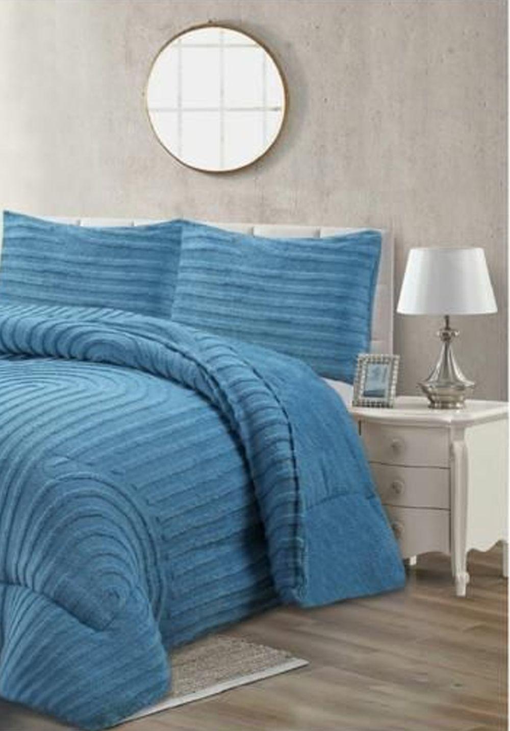 Cubrecama Grueso Para Invierno king - Super king celeste-1