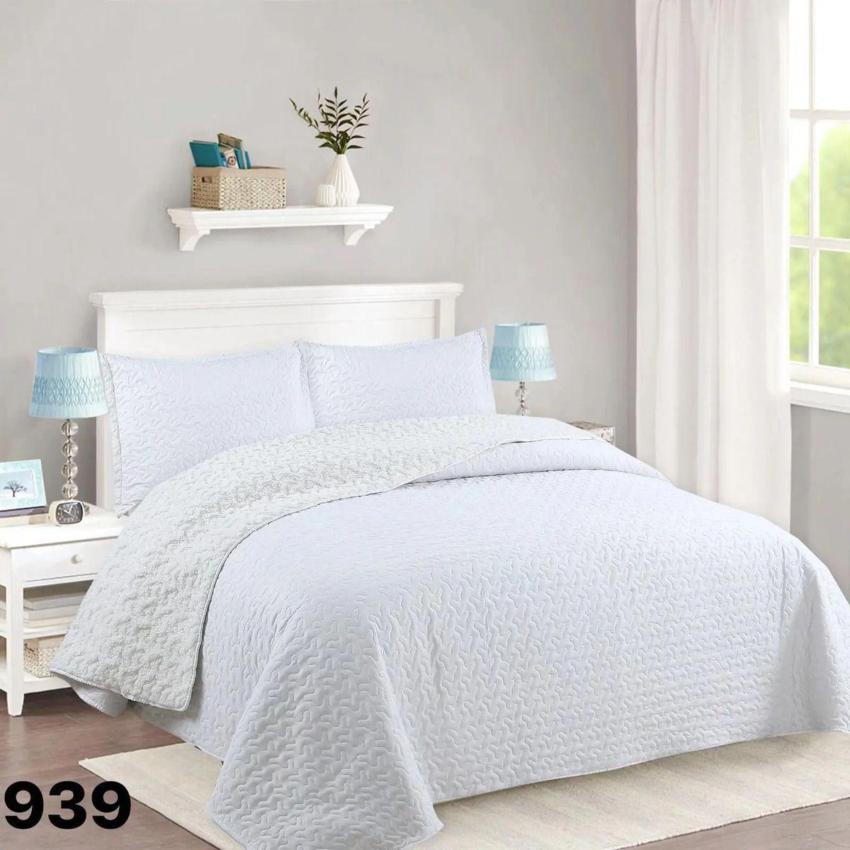 Cubrecama Quilt Sherpa 2pl - Varios Modelos W.m G Blanco Liso Texturizado Liso Texturizado-2