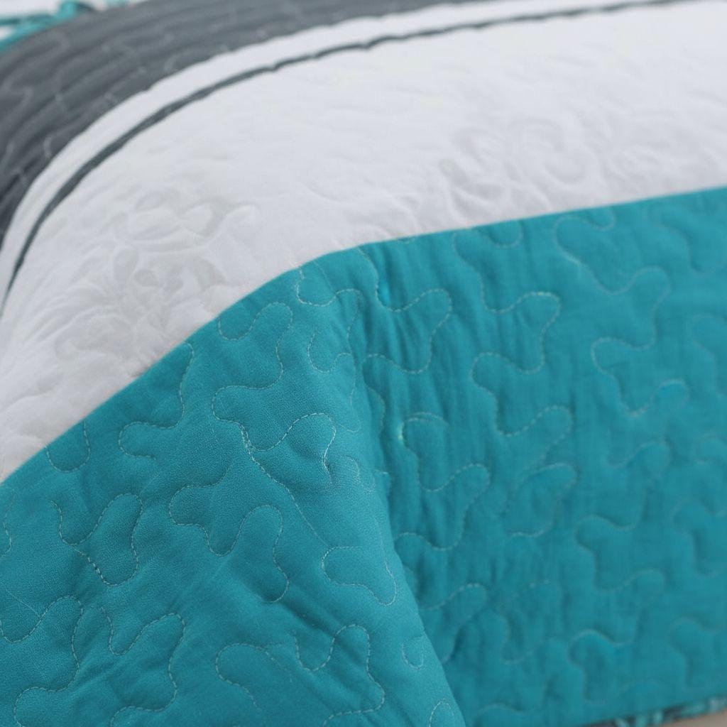 Cubrecama Quilt Sherpa 1.5 - Varios Modelos W.m G Azul Acero Diseño.-4