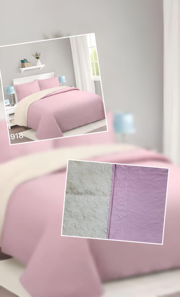 Cubrecama Quilt Sherpa 1.5 - Varios Modelos W.m G Coral Claro Lisa-3