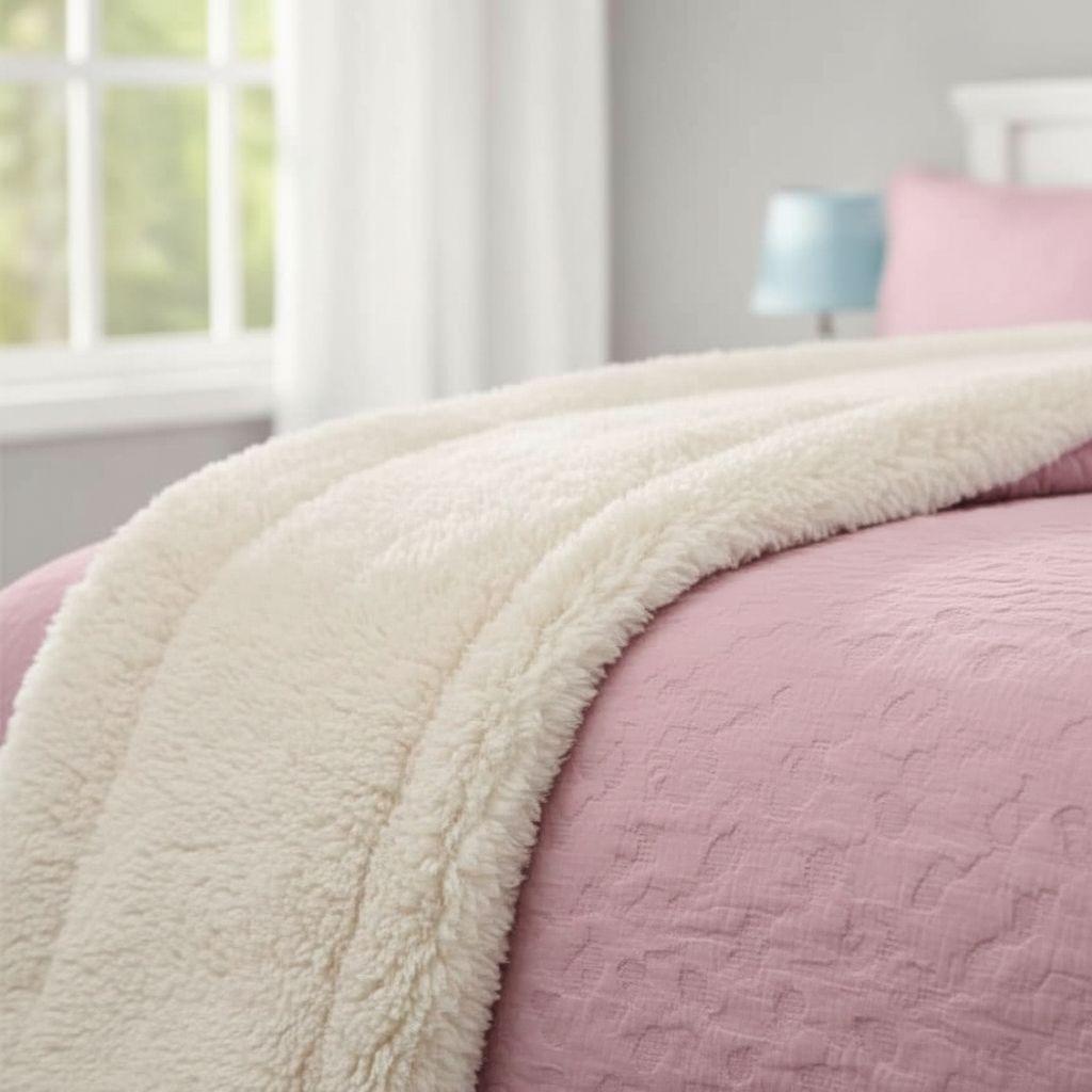 Cubrecama Quilt Sherpa 1.5 - Varios Modelos W.m G Coral Claro Lisa-4