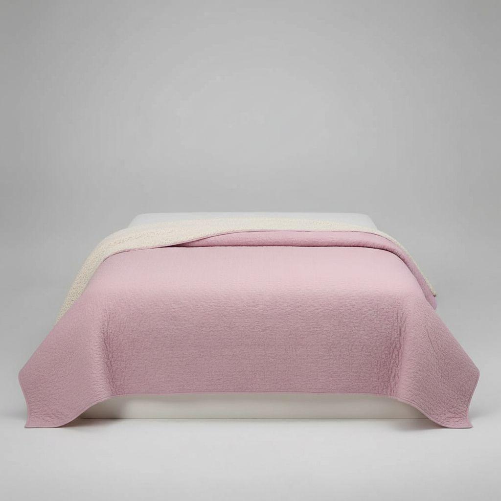 Cubrecama Quilt Sherpa 1.5 - Varios Modelos W.m G Coral Claro Lisa-7