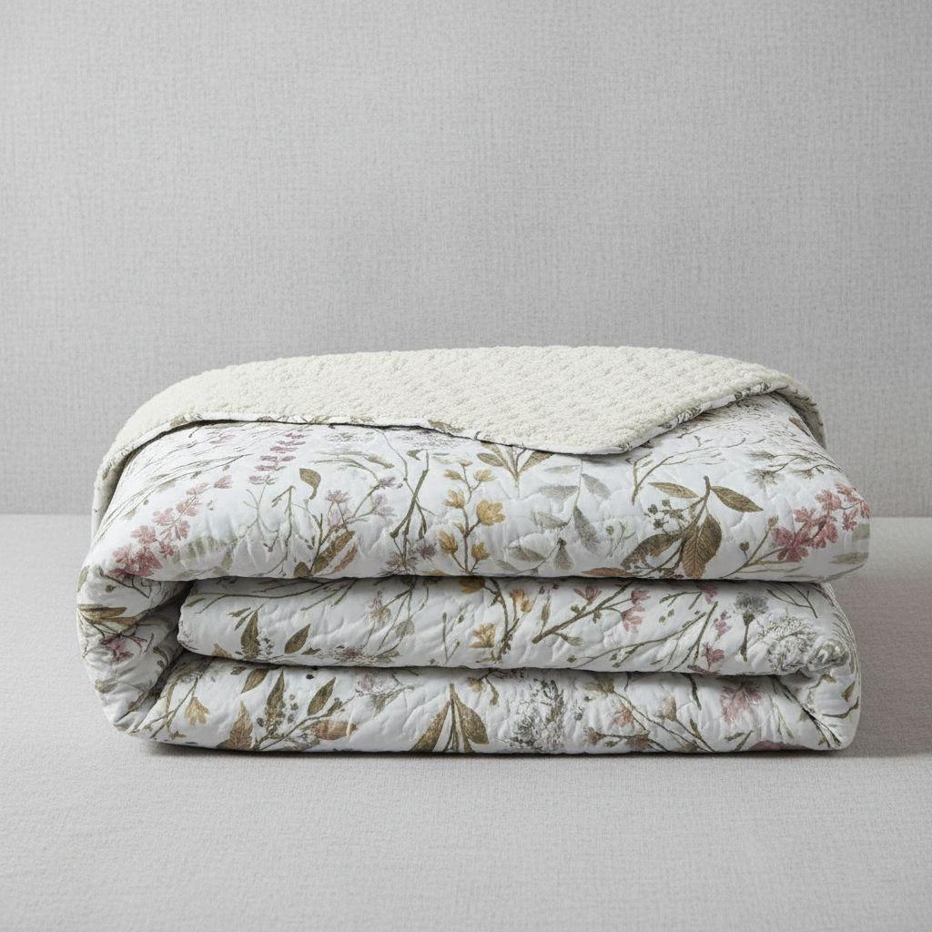 Cubrecama Quilt Sherpa 1.5 - Varios Modelos W.m G Azul Claro Diseño.-3