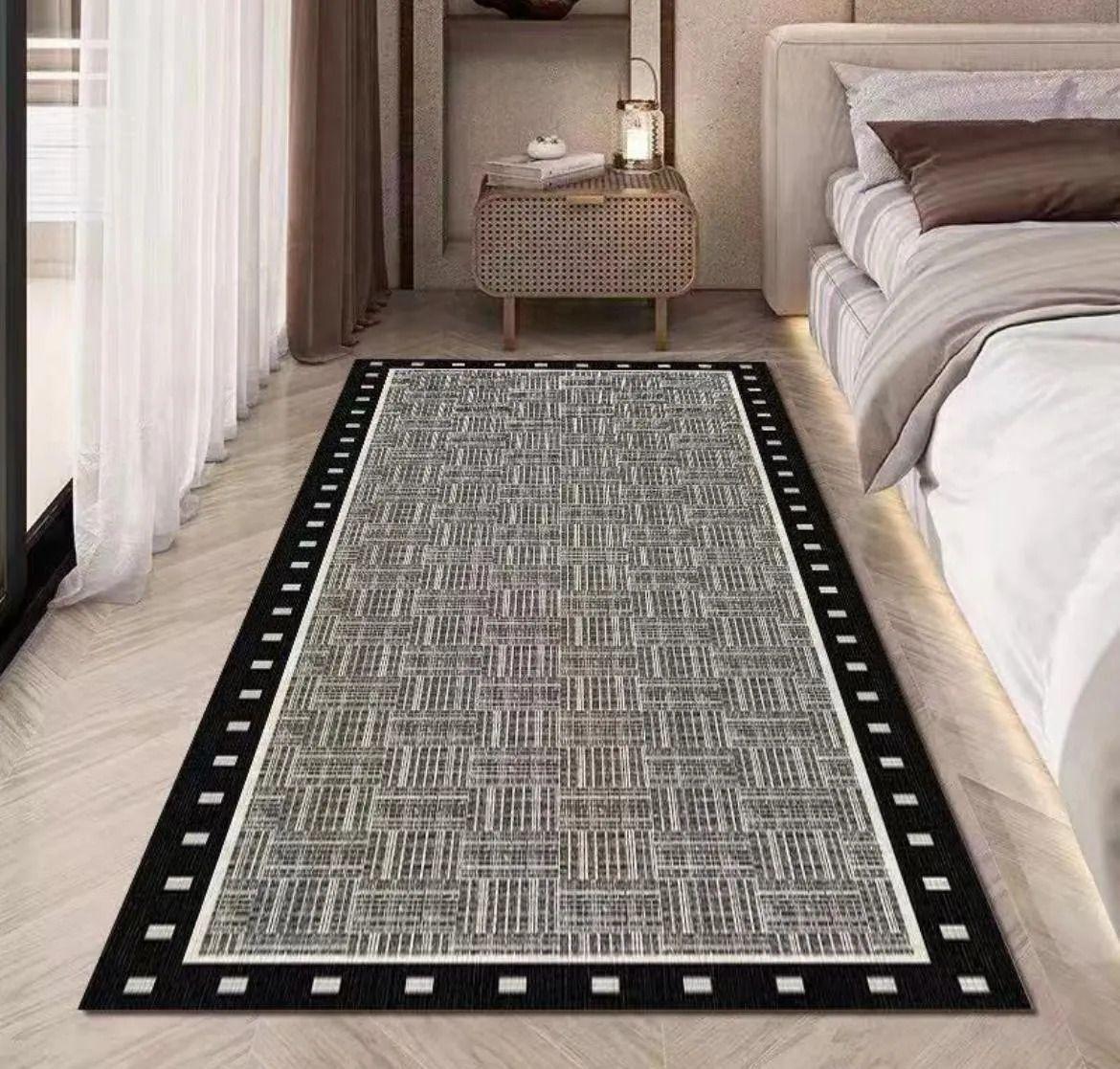 Alfombra Pasillera 3d Decorativa W.m G Moderna 1.8 M 60 Cm Gris linea gris-2