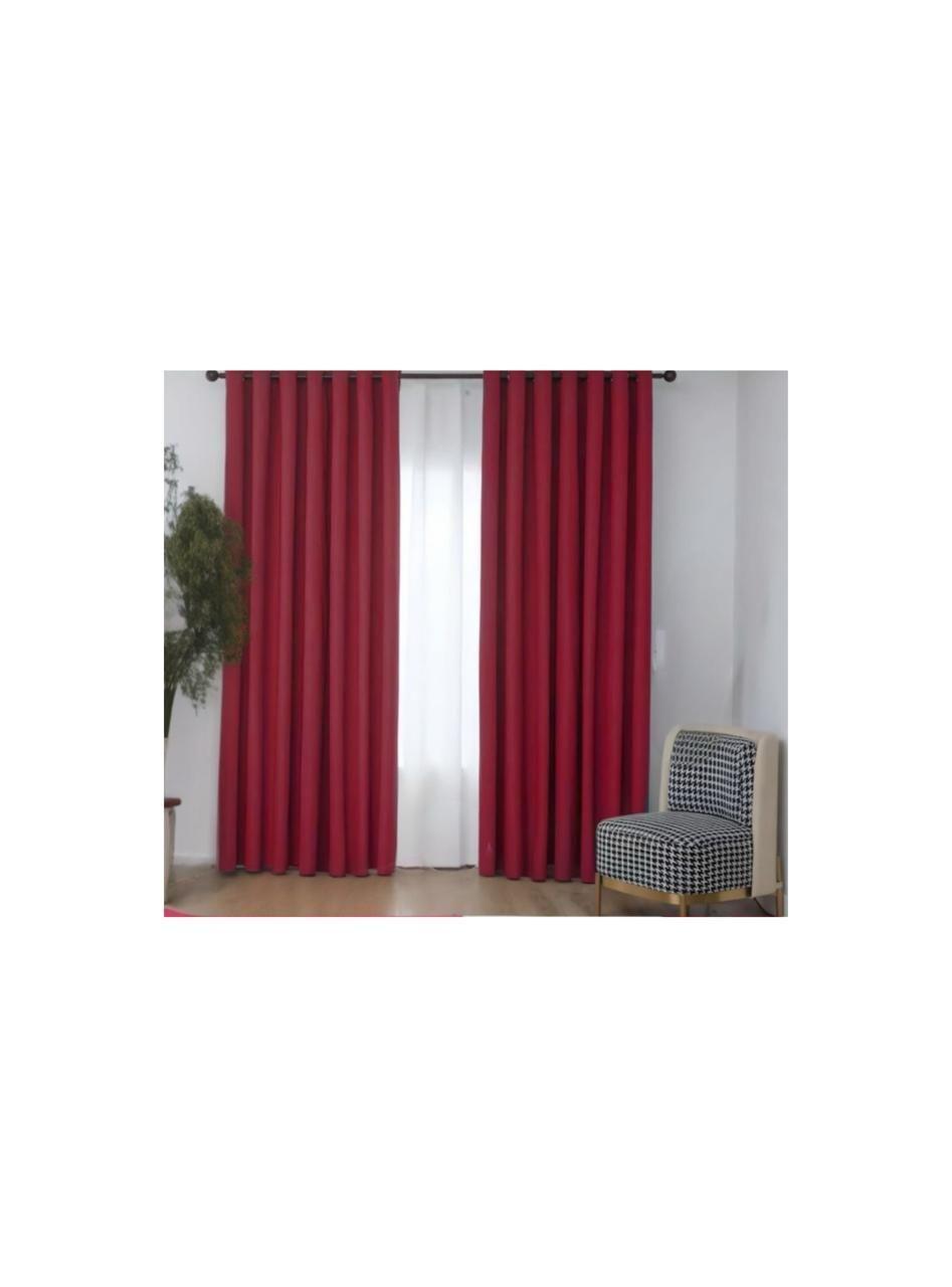 Cortina Blackout 100% 2 Paños 140x230cm color burdeo-2