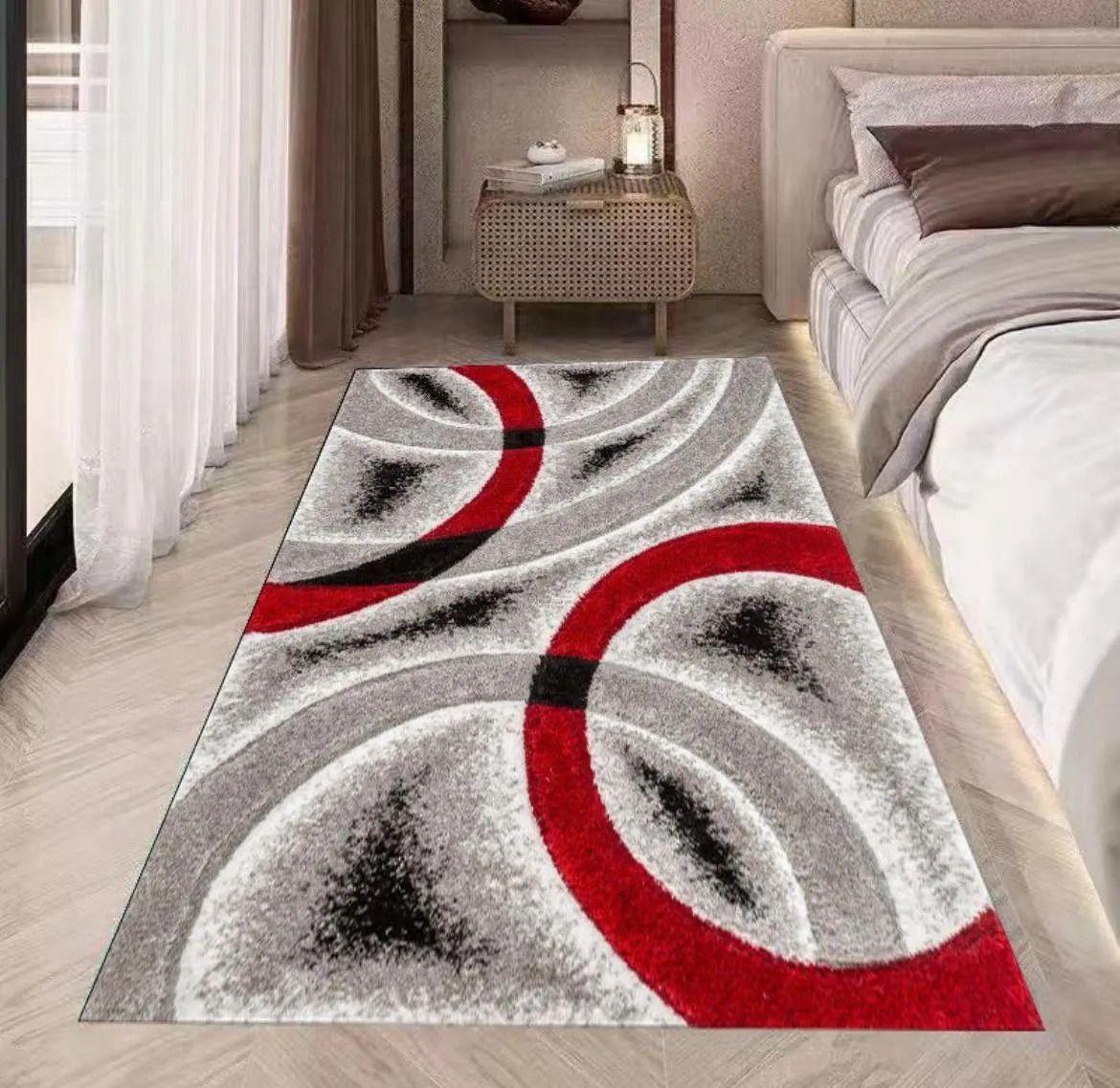 Alfombra Pasillera 3d Decorativa W.m G Moderna 1.8 M 60 Cm Rojo-2