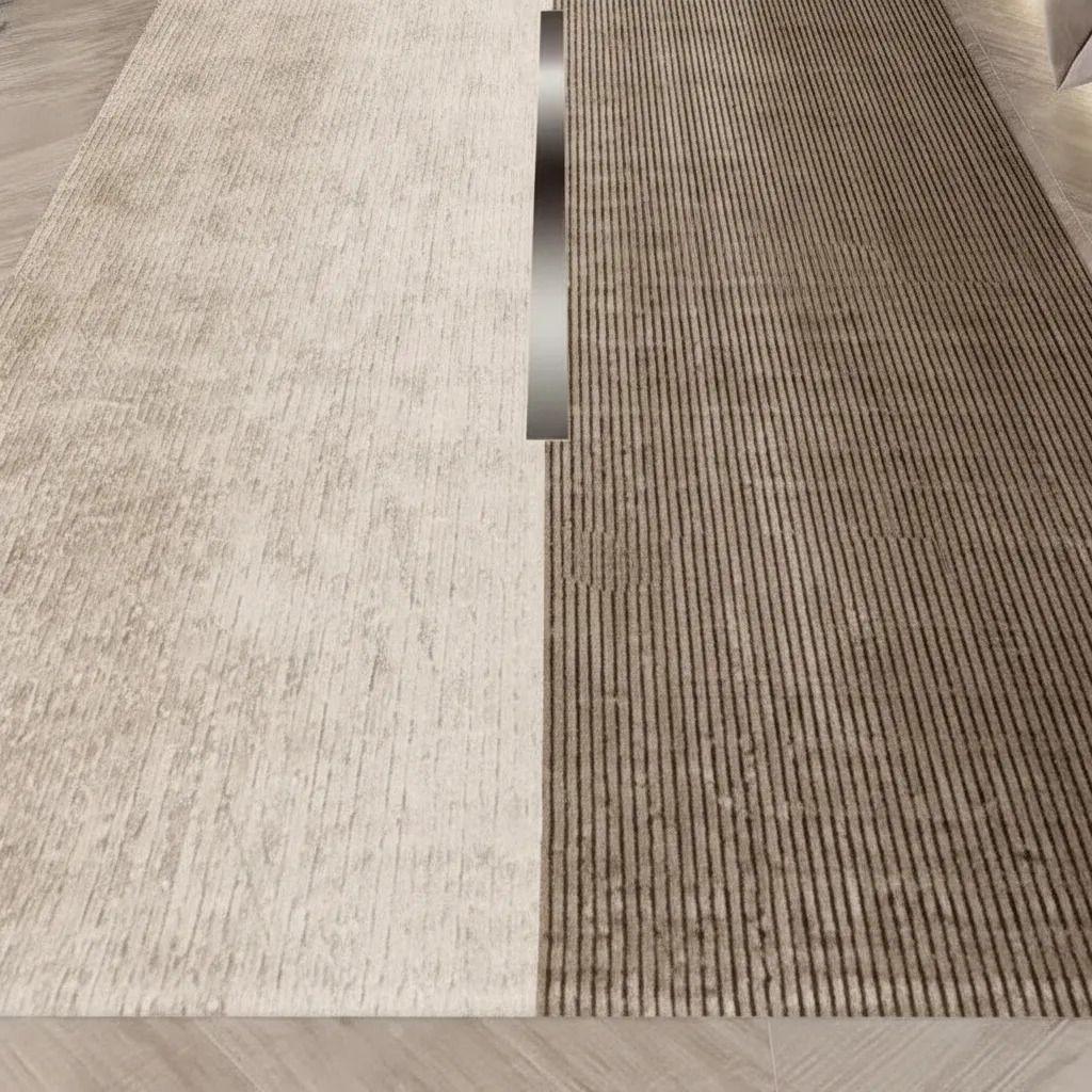 Alfombra Pasillera 3d Decorativa W.m G Moderna 1.8 M 60 Cm linea Beige Y Café-3