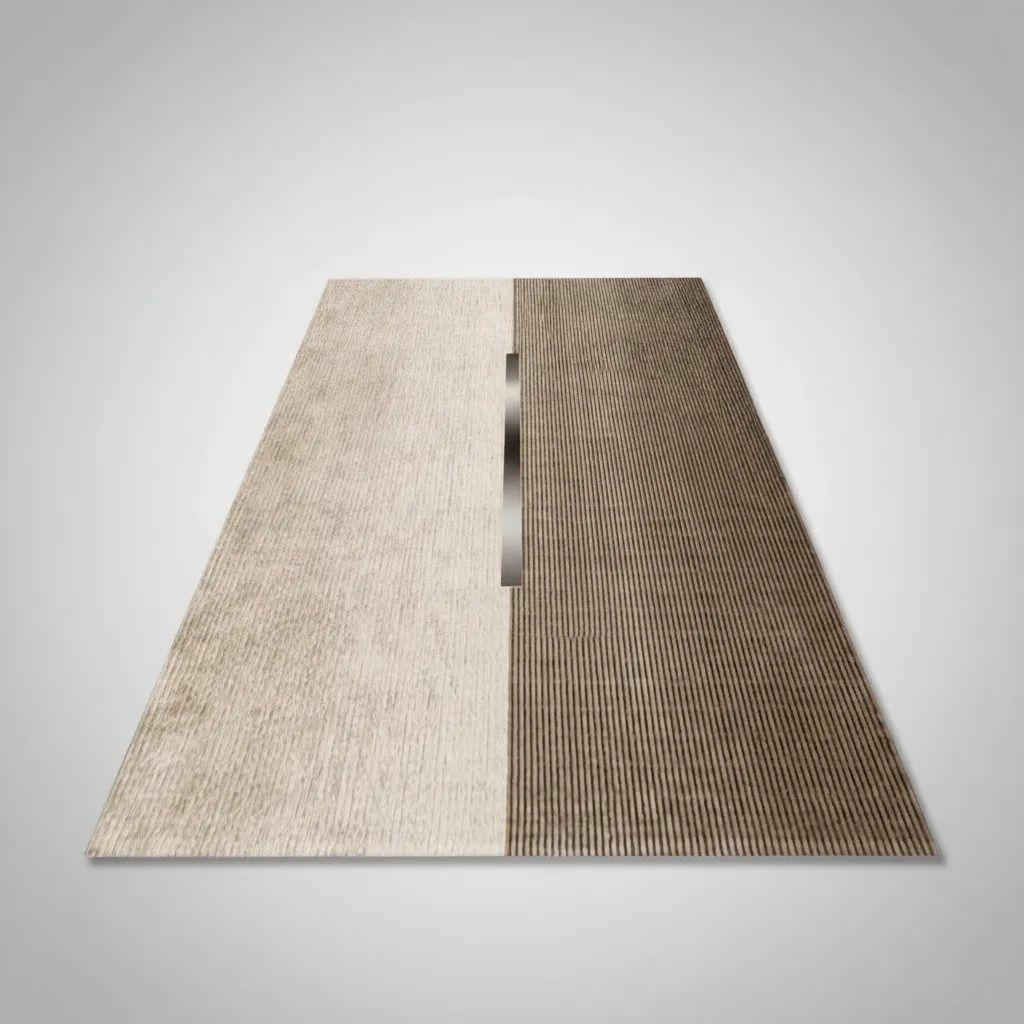 Alfombra Pasillera 3d Decorativa W.m G Moderna 1.8 M 60 Cm linea Beige Y Café-4