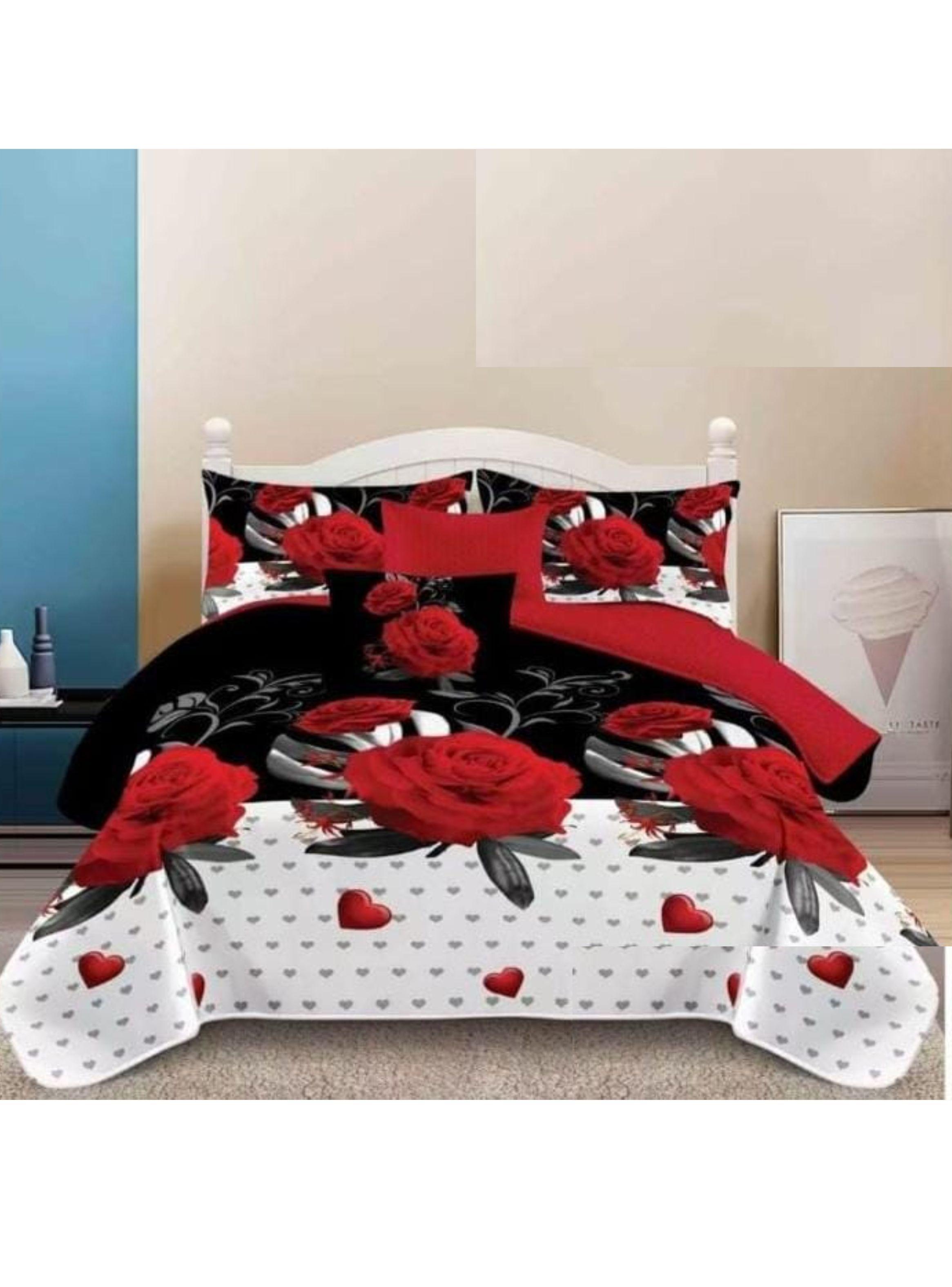 CUBRECAMA ROSA ROJA 2 PLAZA TF DELGADO QUILT-0