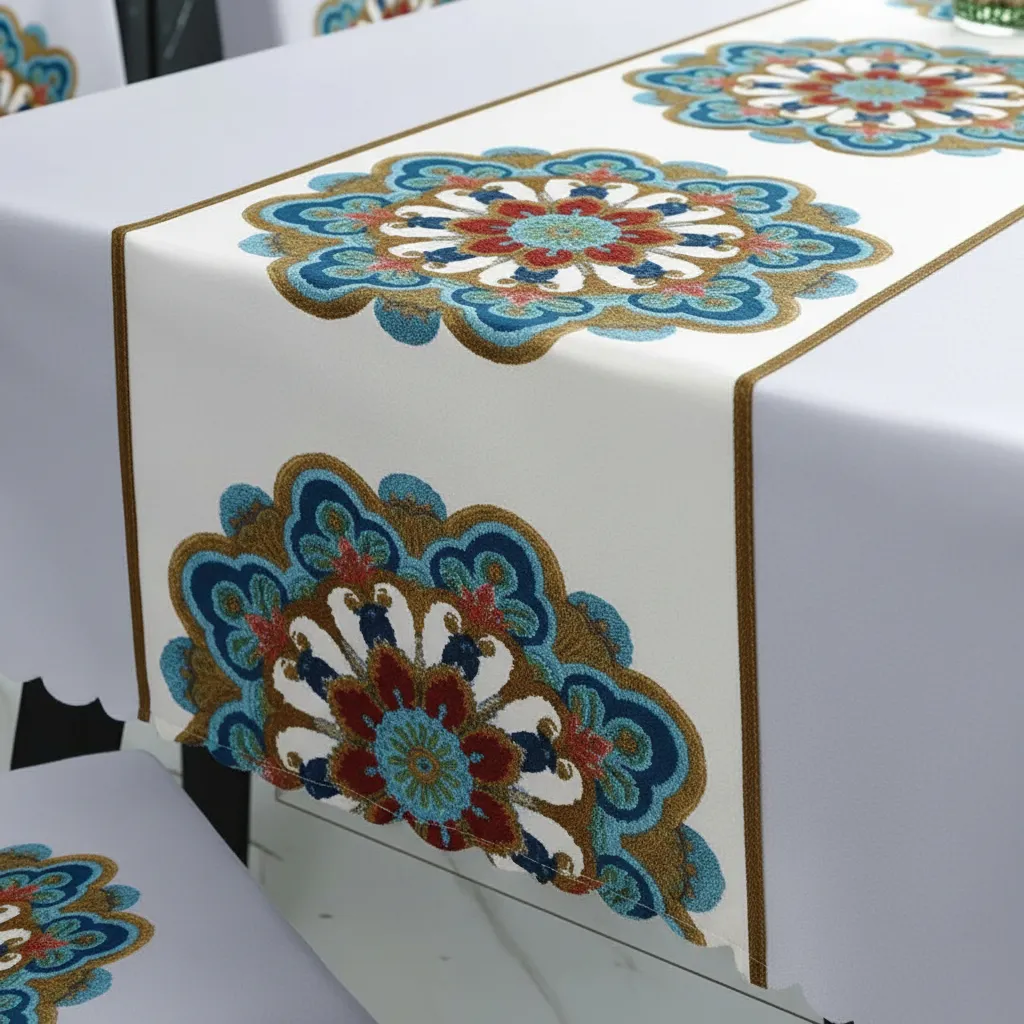 Mantel Rectangular 1.5x2.3 Mas 6 Fundas De Sillas W.m G Z Gris Claro Diseño-6