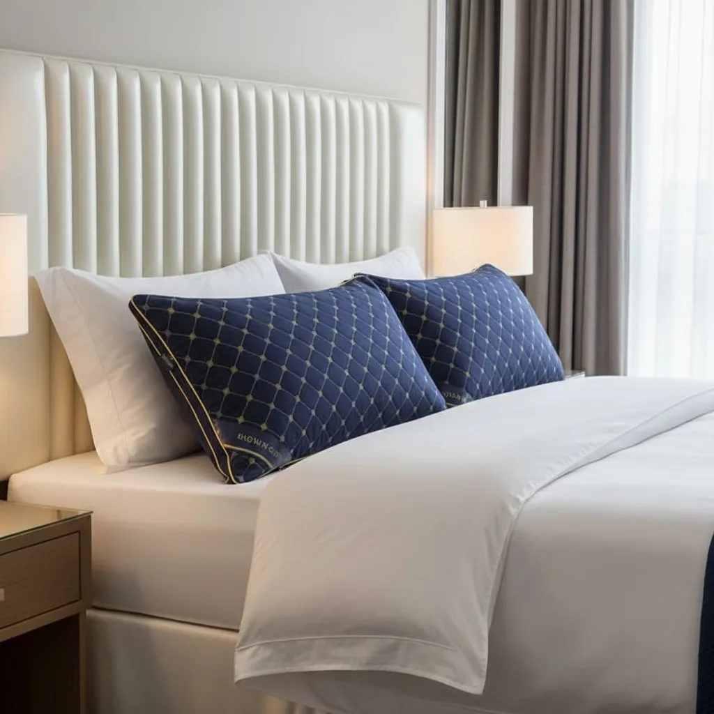 Almohadas Premium Pack ( 02 Unidad ) 50 X 70 Cm W.m Gz Azul Marino-8