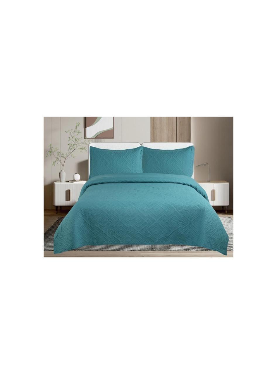 CUBRECAMA DE VERANO 2PL 230X250 COLORA TURQUESA-2