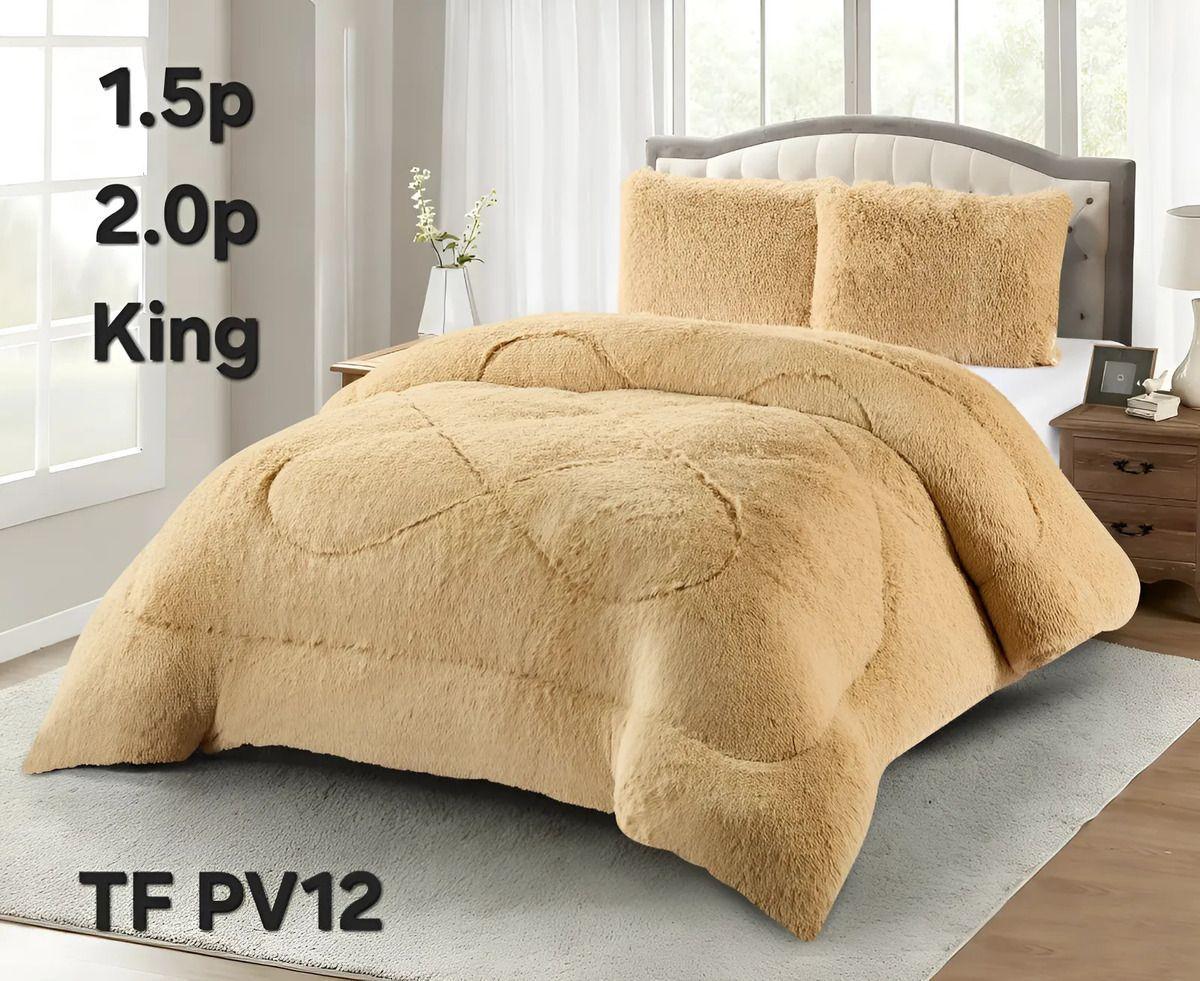 Plumon De Invierno Peludos Con Chiporro 2 Plazas Beige Peludo-7