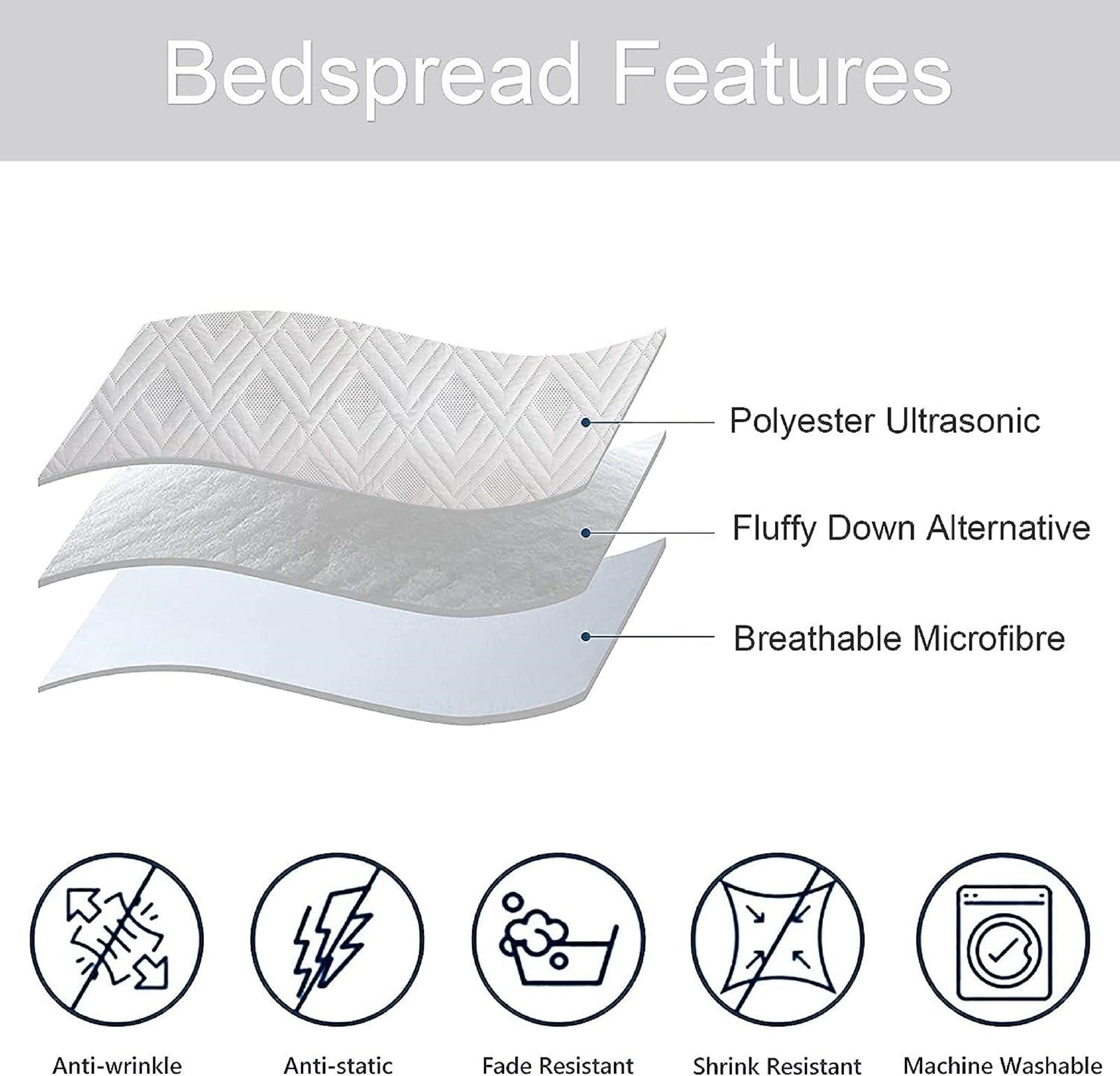 CUBRECAMA GRIS CUADRO ELEGANTE 2 PLAZA TENG FEI-2