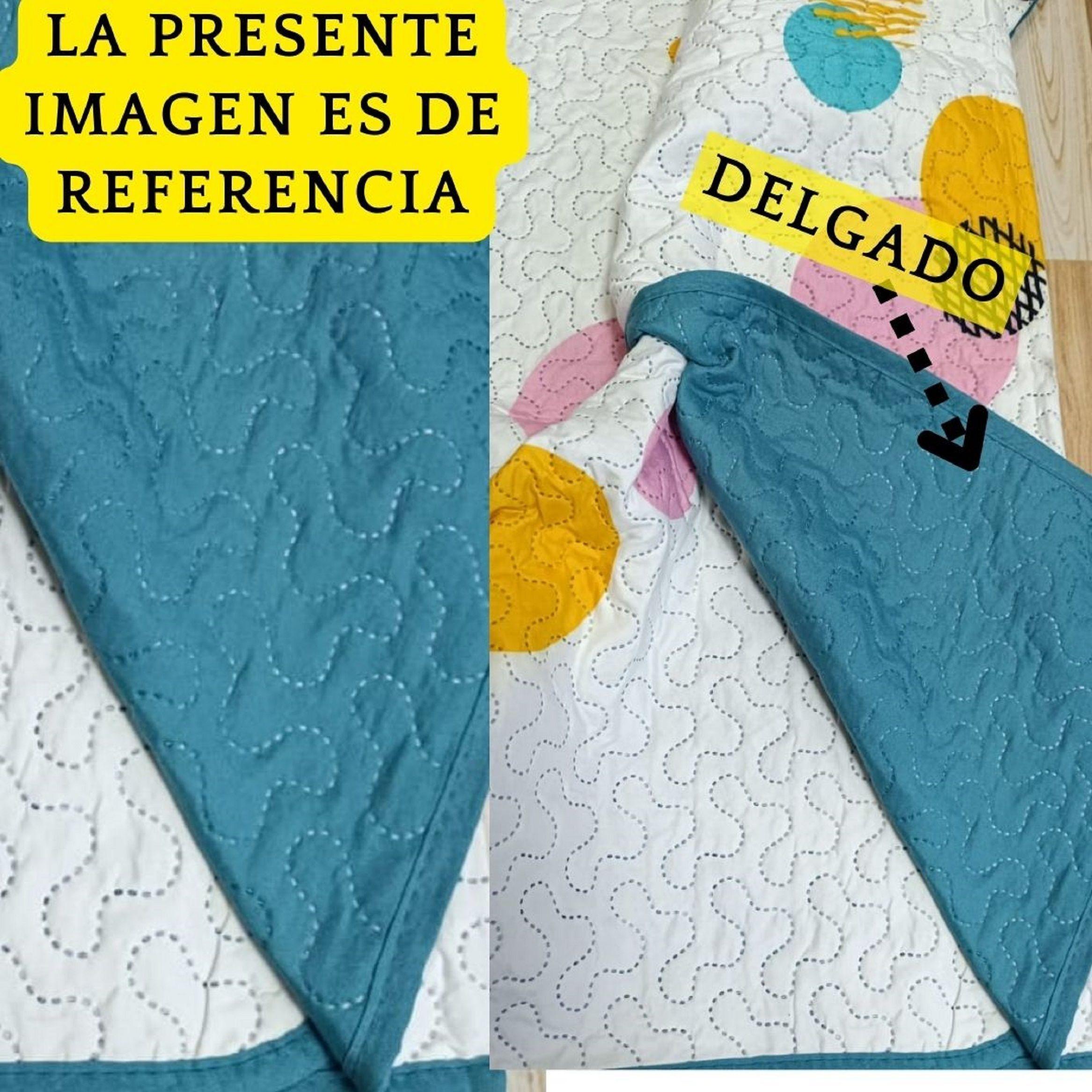 CUBRECAMA GRIS CUADRO ELEGANTE 2 PLAZA TENG FEI-3