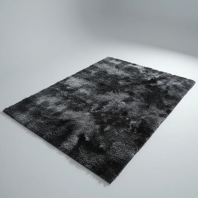 Alfombra Peluda Suave Y Cálida 200x300 2 M 3 M Jaspeado Negra Jaspeado-7