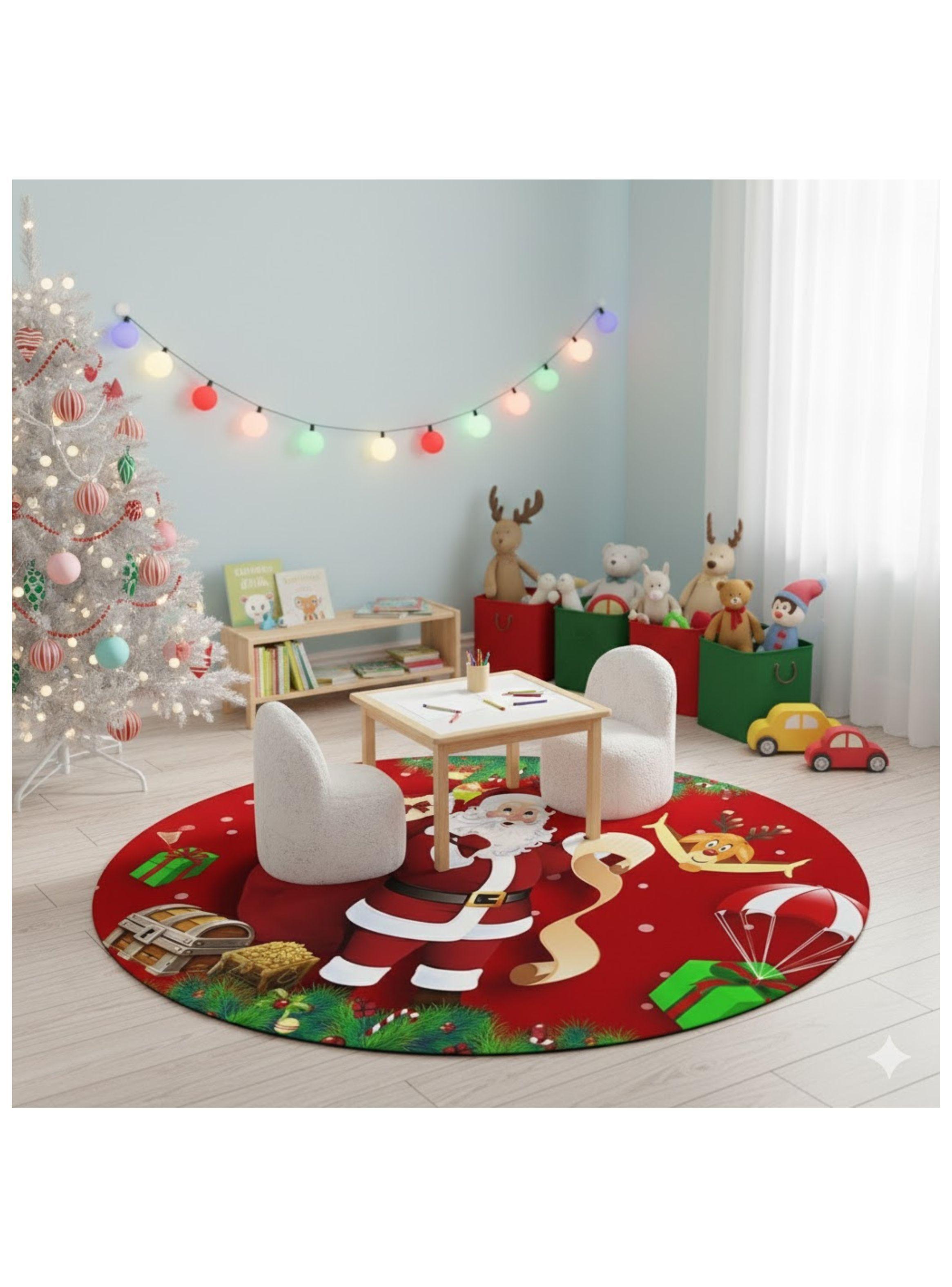 ALFOMBRA REDONDA NAVIDEÑA 90 CM VIEJO PASCUERO GBEA-2