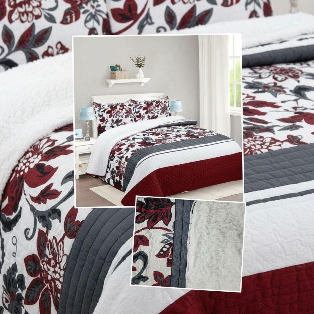 Cubrecama Quilt Sherpa 1.5 - Varios Modelos W.m G Bordó Diseños-4