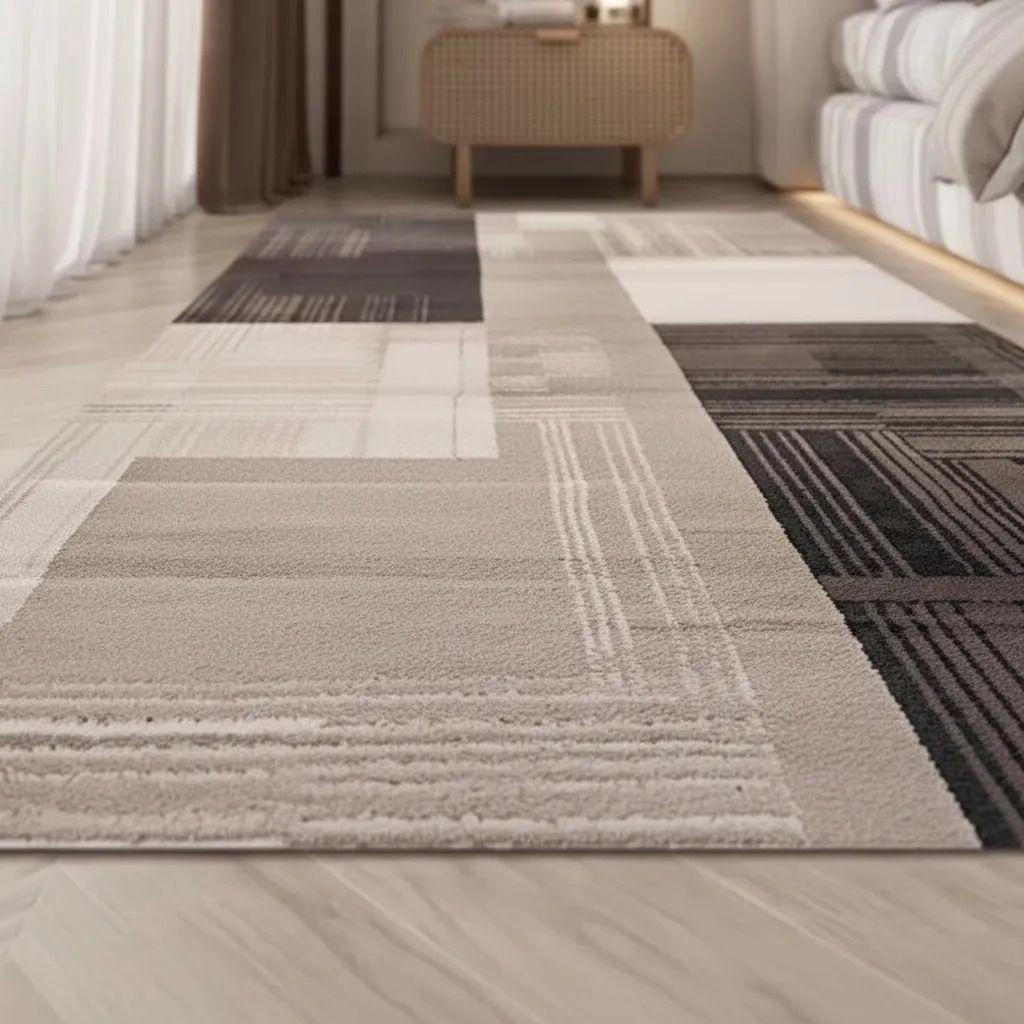 Alfombra Pasillera 3d Decorativa W.m G Moderna 1.8 M 60 M Beige Con Café-3