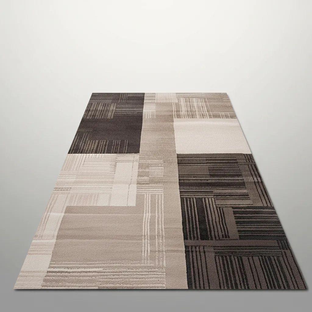 Alfombra Pasillera 3d Decorativa W.m G Moderna 1.8 M 60 M Beige Con Café-4